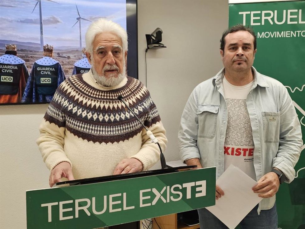 Manolo Gimeno y Jesús Villamón, representantes del Movimiento ciudadano Teruel Existe.