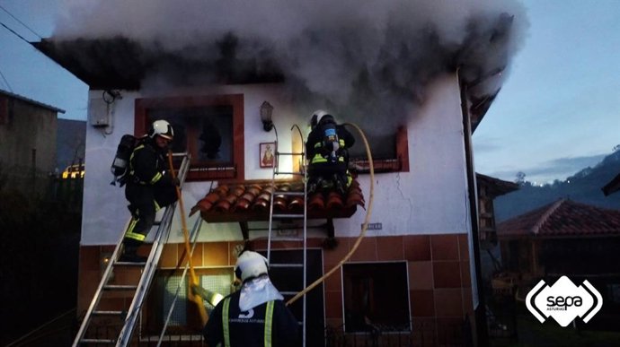 Incendio en vivienda de La Infiesta, Piloña