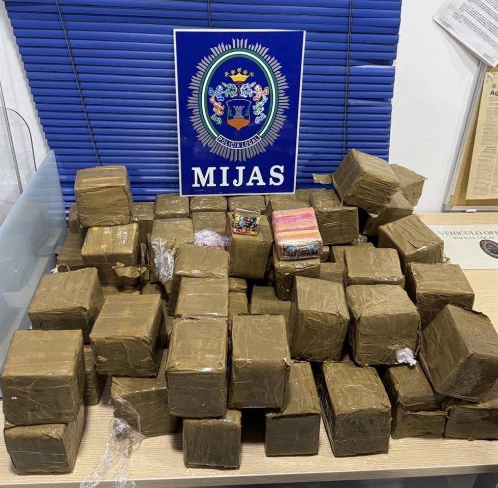 Incautación de cerca de 75 kilos de hachís por la Policía Local de Mijas.