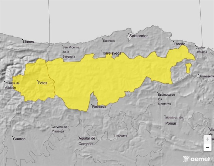 El centro de Cantabria y Valle de Villaverde, en aviso amarillo por viento desde el lunes