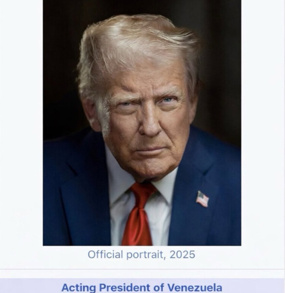 Trump comparte una captura editada de Wikipedia en la que figura como "presidente interino" de Venezuela