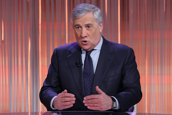 Antonio Tajani vice presidente del CDM Ministro degli Esteri ospite di Bruno Vespa nella trasmissione cinque minuti Rai Uno, a Roma, MercoledÃ 07 Gennaio 2026 (foto Mauro Scrobogna /LaPresse)..Antonio Tajani, Minister of foreign affairs guest of Bruno Ve