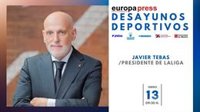 Javier Tebas afronta este martes los retos de LaLiga en los Desayunos Deportivos de EP