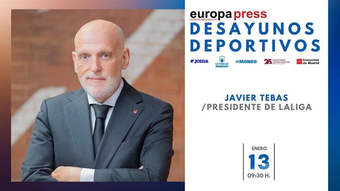 El presidente de LaLiga, Javier Tebas, afronta este martes los retos de LaLiga en los Desayunos Deportivos de EP.