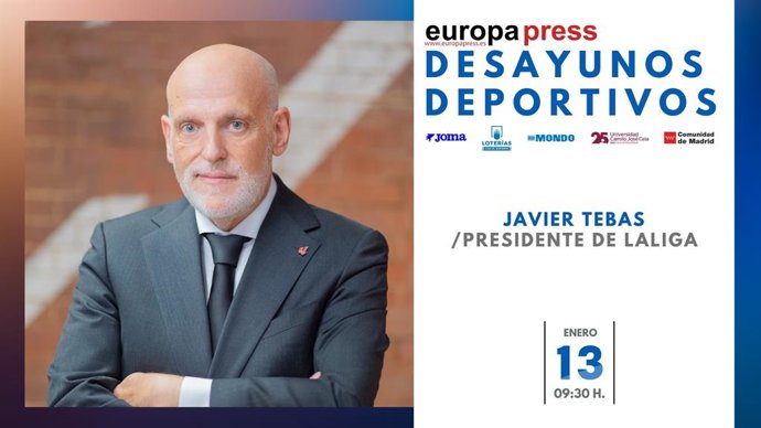 El presidente de LaLiga, Javier Tebas, afronta este martes los retos de LaLiga en los Desayunos Deportivos de EP.