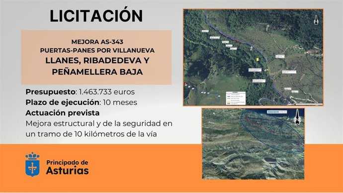 Licitación de la mejora de la AS-343 en el oriente asturiano
