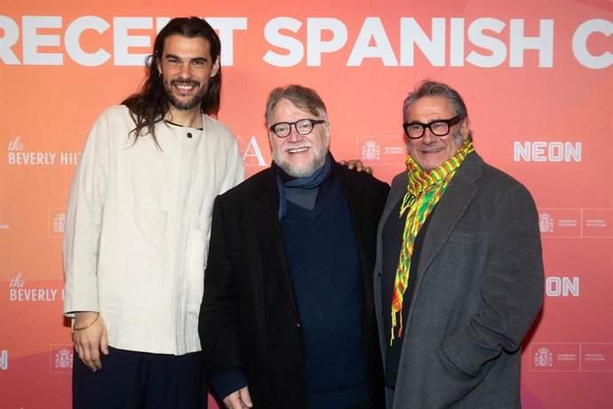El cineasta español Oliver Laxe y el actor Sergi López han participado en un coloquio moderado por el realizador Guillermo del Toro.
