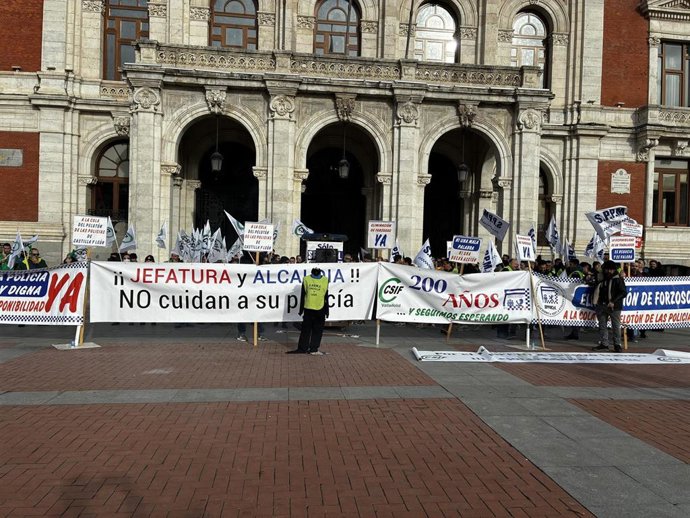 Un momento de la concentración de hoy.