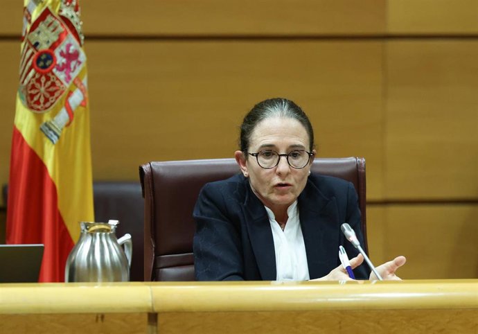 La directora del Departamento de Seguridad Nacional del Gabinete de la Presidencia del Gobierno, Loreto Gutiérrez Hurtado, comparece ante la Comisión de Investigación sobre el apagón, en el Senado, a 12 de enero de 2026, en Madrid (España). 