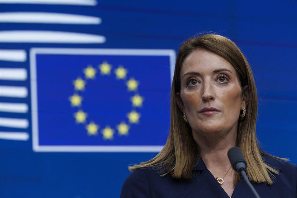 Archivo - La presidenta del Parlamento Europeo, Roberta Metsola