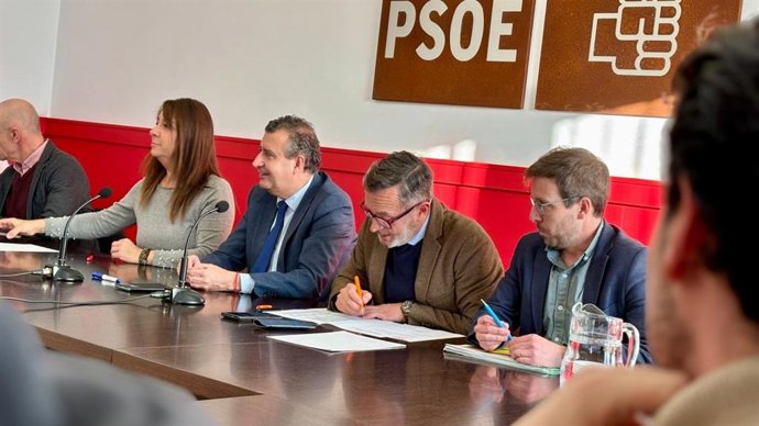 El secretario general del PSOE de Sevilla, Javier Fernández, durante la Ejecutiva Provincial del partido.