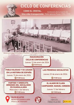 Cartel del ciclo de conferencias organizado por la Fundación Pablo Iglesias.