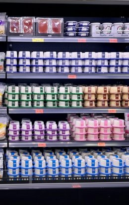 Mural de queso fresco canario en Mercadona