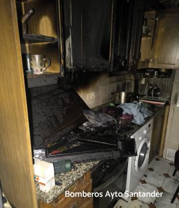 Cocina incendiada