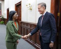 Delcy Rodríguez recibe a embajadores de varios países europeos, incluida España, para avanzar en "una agenda nueva"