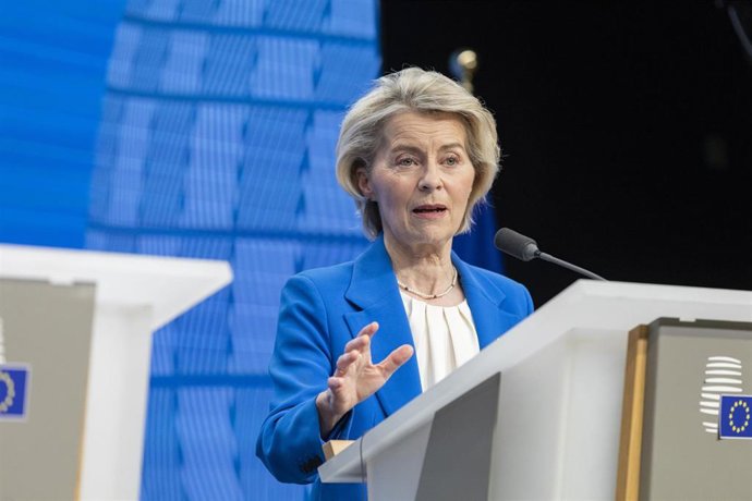 La presidenta de la Comisión Europea, Ursula von der Leyen, en la última cumbre europea celebrada en Bruselas. 