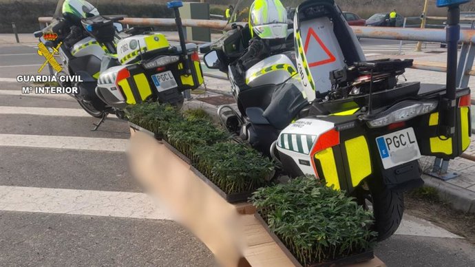 Motos del sector de Tráfico de la Guardia Civil en Huelva.