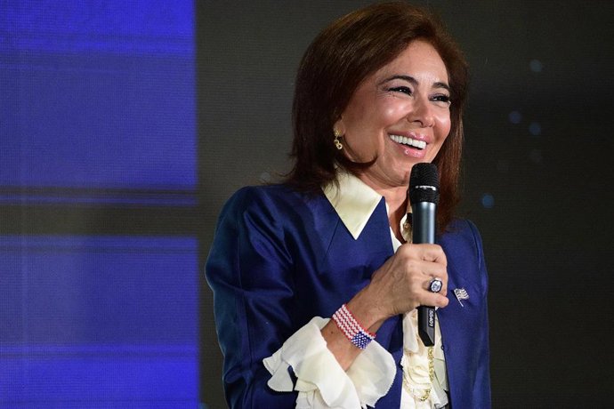 Archivo - 09 August 2019, Australia, Sydney: US Fox News host and author Judge Jeanine Pirro addresses the Conservative Political Action Conference (CPAC) in Sydney. CAPC is being held in Australia for the first time. Photo: Bianca De Marchi/AAP/dpa