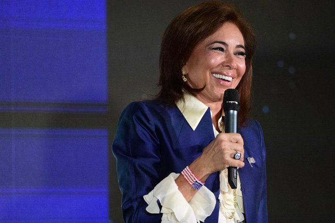 Archivo - 09 August 2019, Australia, Sydney: US Fox News host and author Judge Jeanine Pirro addresses the Conservative Political Action Conference (CPAC) in Sydney. CAPC is being held in Australia for the first time. Photo: Bianca De Marchi/AAP/dpa