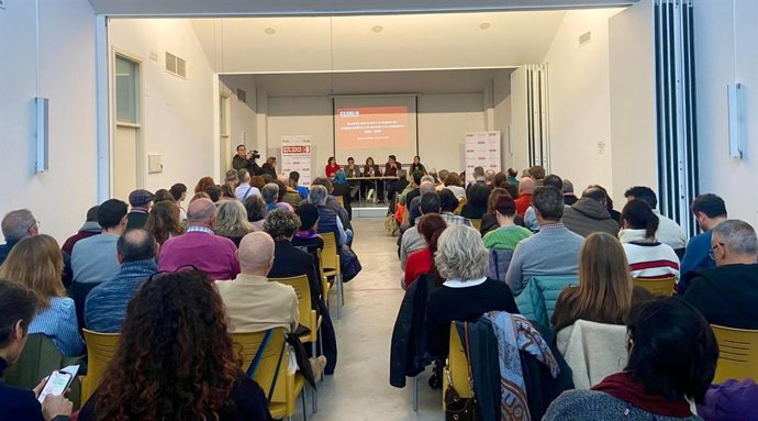 Asamblea convocada por la Federación de Servicios a la Ciudadanía de CCOO Castilla-La Mancha en Alcázar de San Juan.