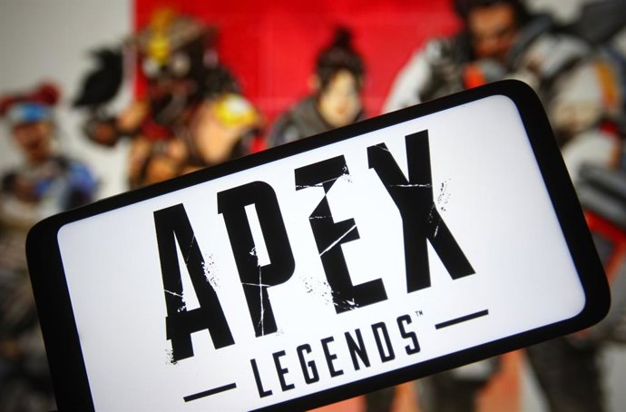 Arquivo - 9 de outubro de 2021, Ucrânia: Nesta ilustração fotográfica, o logotipo do jogo Apex Legends é visto na tela de um smartphone.