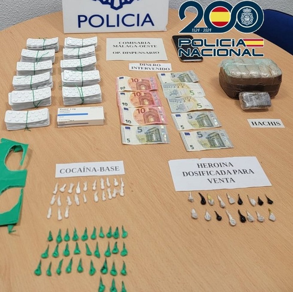 Dinero y droga intervenido en una operación policial