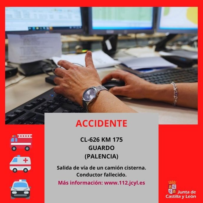 Gráfico elaborado por el 112 con datos del accidente mortal registrado en Guardo