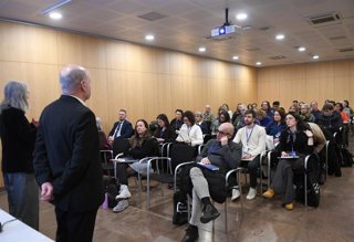 Un instante de la primera reunión de la asamblea ciudadana de Andorra.