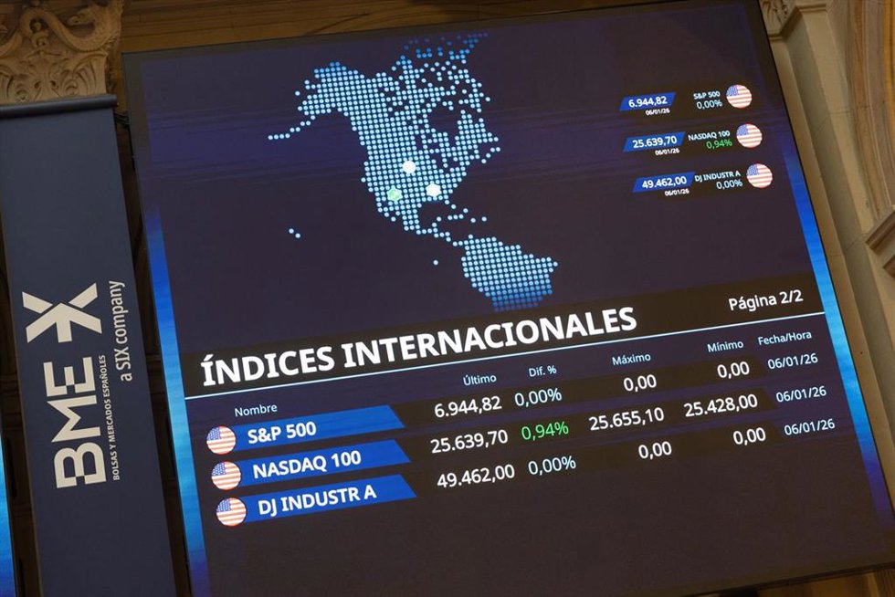 Interior del edificio de la bolsa, a 7 de enero de 2026, en Madrid (España). 