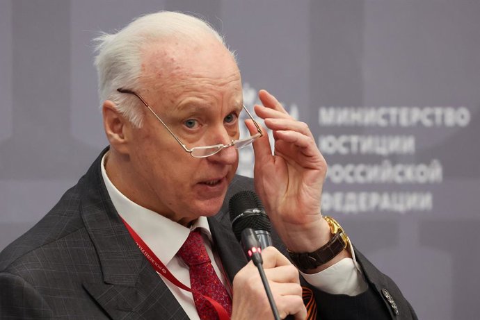 Archivo - Arquivo - RÚSSIA, SÃO PETERSBURGO - 19 DE MAIO DE 2025: O presidente do Comitê de Investigação Russo, Alexander Bastrykin, discursa em uma sessão plenária intitulada “Lições não aprendidas da Segunda Guerra Mundial: as realidades do neonazismo”,