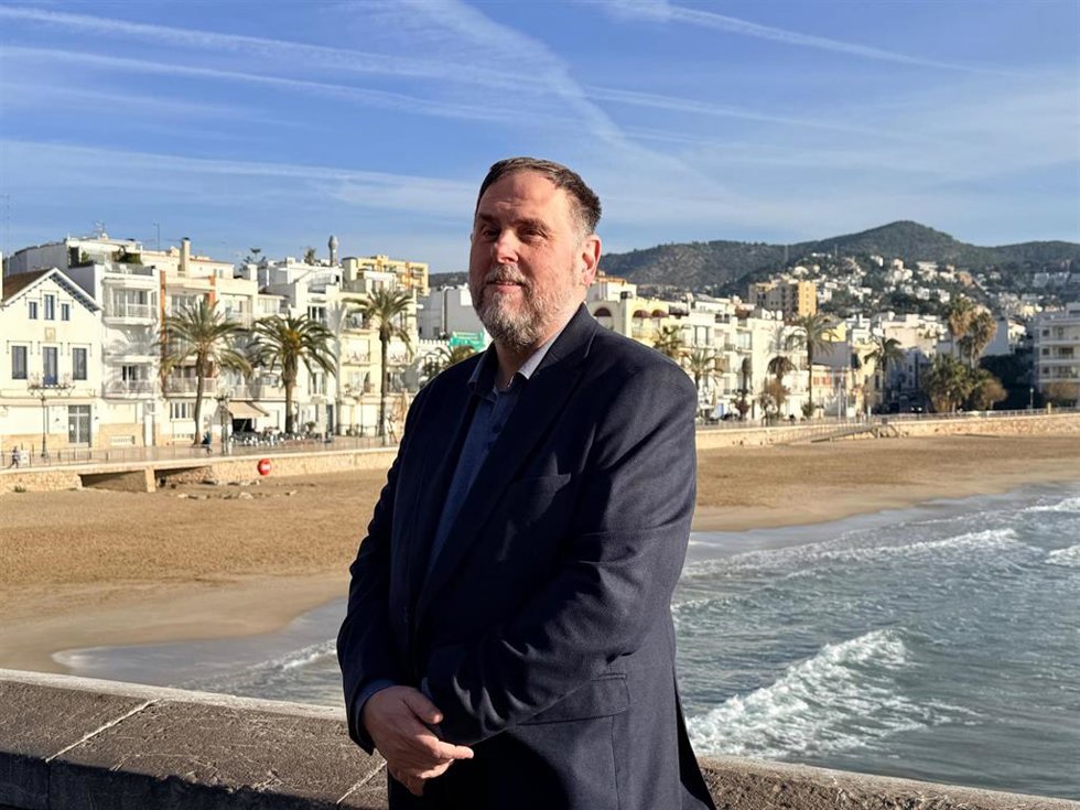 El líder de ERC, Oriol Junqueras, en declaraciones en Sitges.