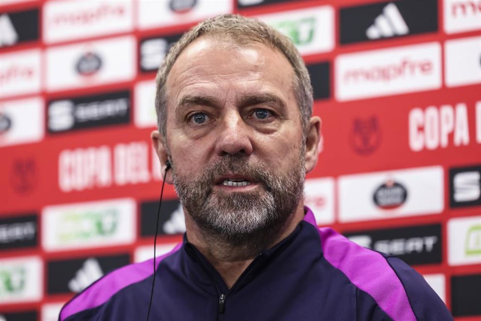 Hansi Flick, entrenador del FC Barcelona, en rueda de prensa de la Copa del Rey previa al partido contra el Real Racing Club
