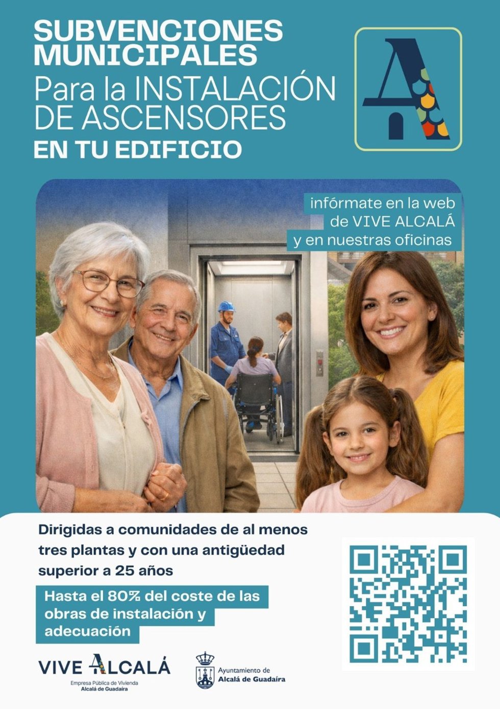 Plazo de subvenciones para la instalación de ascensores en edificios residenciales  en Alcalá de Guadaíra (Sevilla).