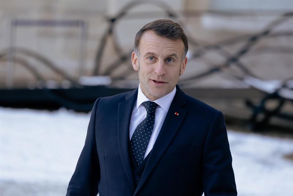 El presidente de Francia, Emmanuel Macron, durante la cumbre de la Coalición de Voluntarios celebrada en enero de 2026 en París (archivo)
