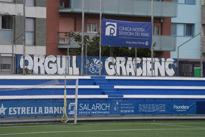 Archivo - Interior del campo municipal Nou Sardenya, a 7 de julio de 2025, en Barcelona, Catalunya (España). Tras su ascenso a primera división, el CE Europa se plantea tener que abandonar el campo Nou Sardenya ya que no cumple con los requisitos de la fe