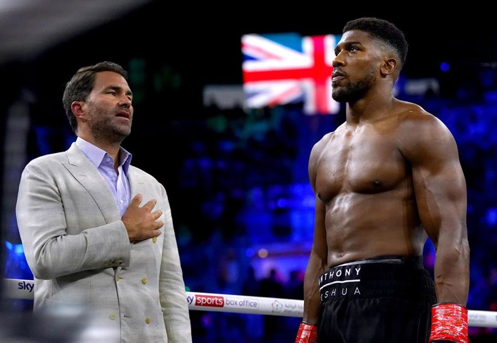Archivo - Anthony Joshua volverá al boxeo "cuando sea el momento adecuado", según su promotor Eddie Hearn.