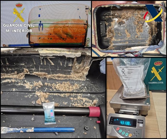 Maleta con 4 kilos de cocaína interceptada en el Aeropuerto de Barcelona