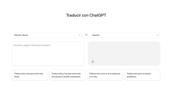 La nueva herramienta de OpenAI ChatGPT Translate.