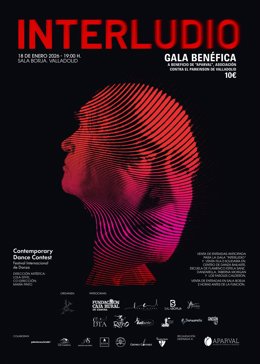 Cartel de la gala solidaria 'Interludio' que celebra el Festival Internacional de Danza Lola Eiffel en Valladolid.