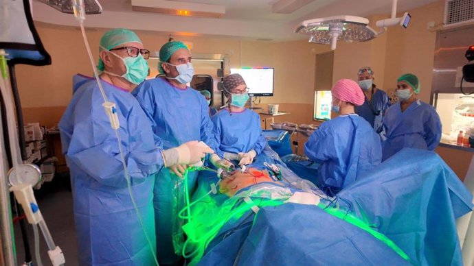 Cirujanos europeos se forman en el Hospital Macarena en técnicas de minilaparoscopia.