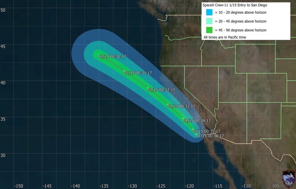 Ameriza cerca de San Diego (California) la tripulación que ha vuelto de la EEI por un problema de salud de un astronauta.