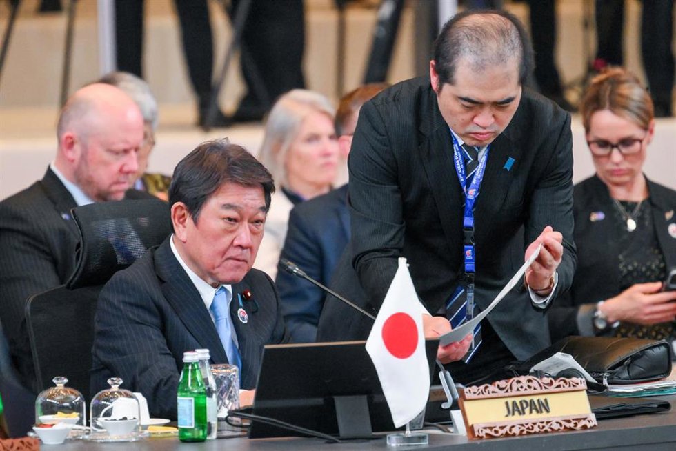 Archivo - El ministro de Exteriores japonés, Toshimitsu Motegi, en la cumbre de la ASEAN.