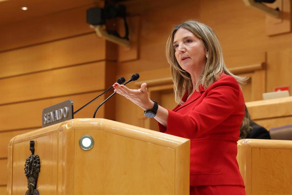 Archivo - La portavoz del PP en el Senado, Alicia García, durante un pleno en el Senado, a 9 de abril de 2025, en Madrid (España). 