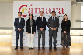 La Conferencia de Rectores y Rectoras de las Universidades Españolas (CRUE) se ha reunido este jueves con la Cámara de Comercio de España para presentar el proyecto 'Transferencia e Impacto Social'