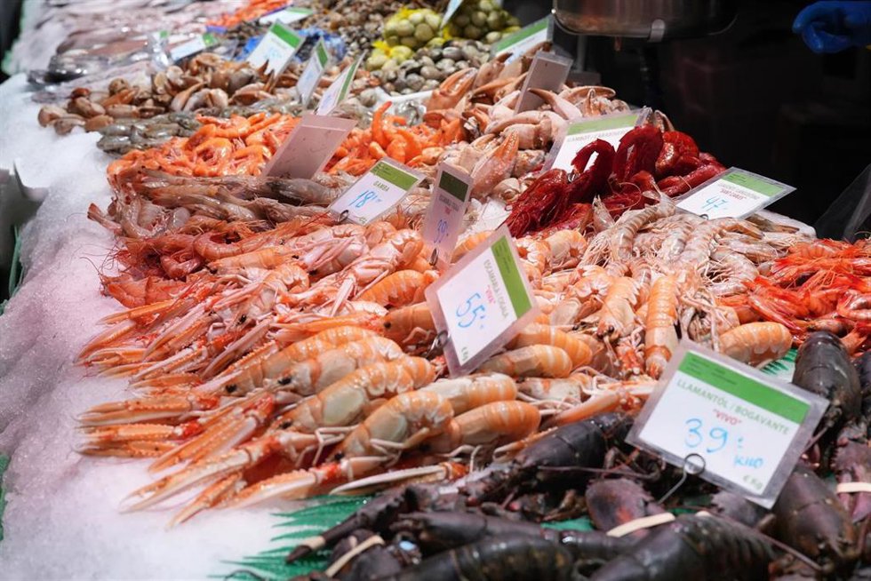 Detalle de una pescadería en un mercado catalán