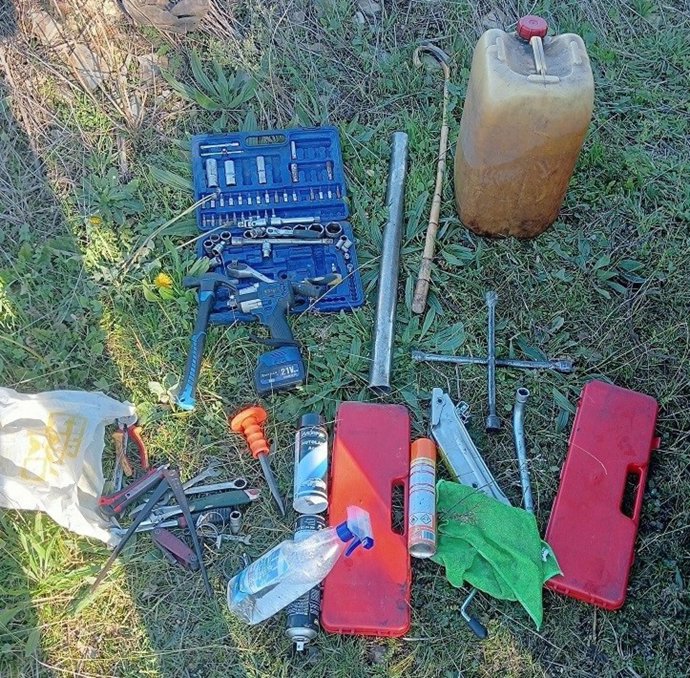 Objetos intervenidos en Barreiros.