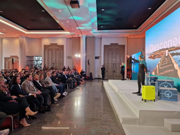 Marta Larralde en el acto de este jueves.