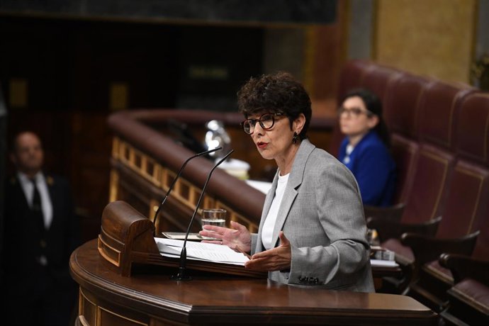 Archivo - La portavoz del PNV en el Congreso, Maribel Vaquero, interviene durante una sesión plenaria, en el Congreso de los Diputados, a 7 de mayo de 2025, en Madrid (España). El presidente del Gobierno comparece en el Congreso para dar explicaciones sob