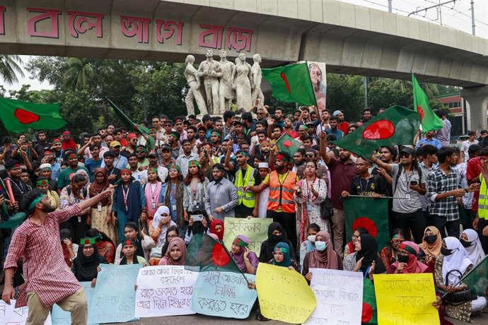 Archivo - Protestas antigubernamentales en Daca, la capital de Bangladesh