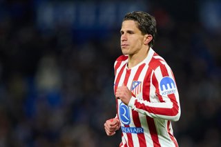 El atacante argentino del Atlético de Madrid Giuliano Simeone, durante un partido de LaLiga EA Sports.